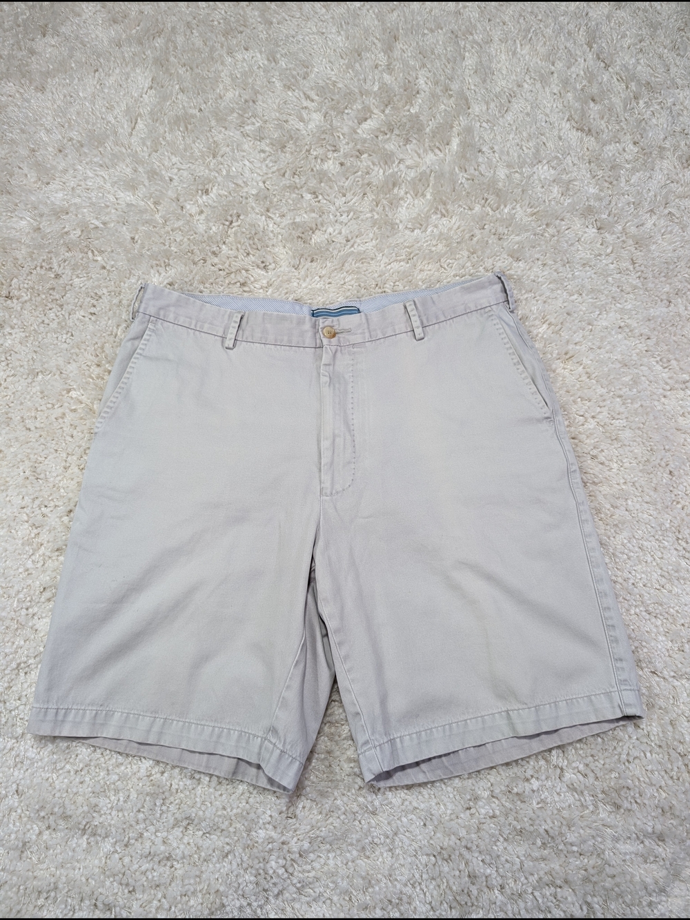 Peter Millar Beige Flat-Front Cotton Shorts